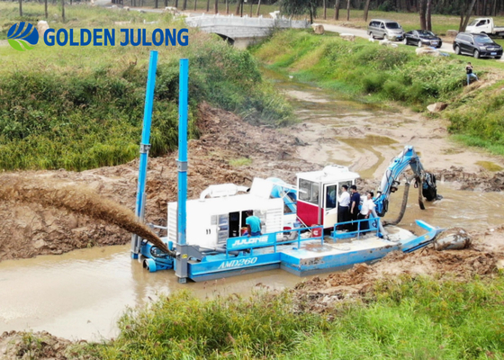 CCS Standard JULONG Amphibious Excavator Manufacturers With 6m Dredging Depth