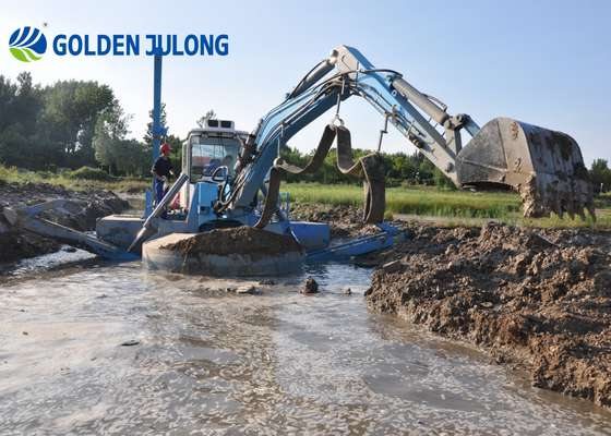 JULONG Amphibious Dredger Equipped With Bucket And Suction Pump 6.5 M Dredging Depth