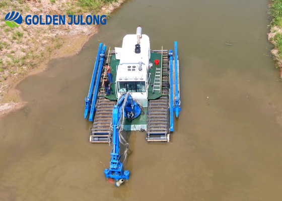 Flexible Movement And Turning Amphibious Dredger Crawler Type