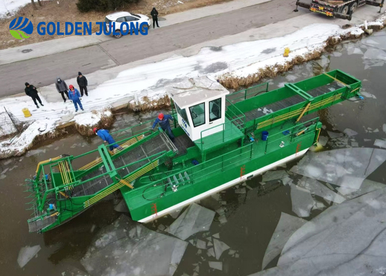 Cummins Engine Trash Skimmer Boat For Water Surface Garbage Collection River Water Cleaning Machine