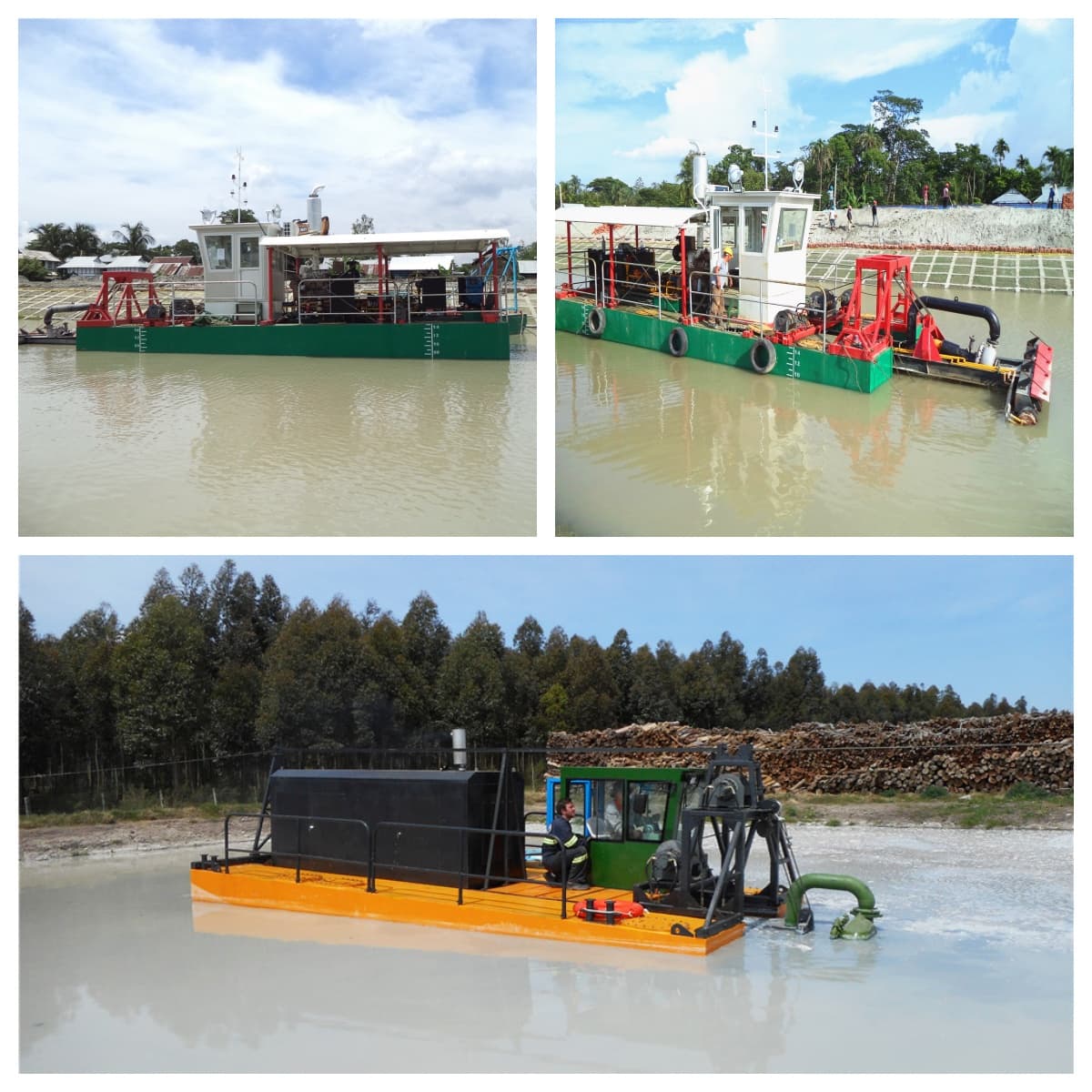 Portable Hydraulic Auger Head Suction Dredger with Submersible Pump for Pond River Dredging